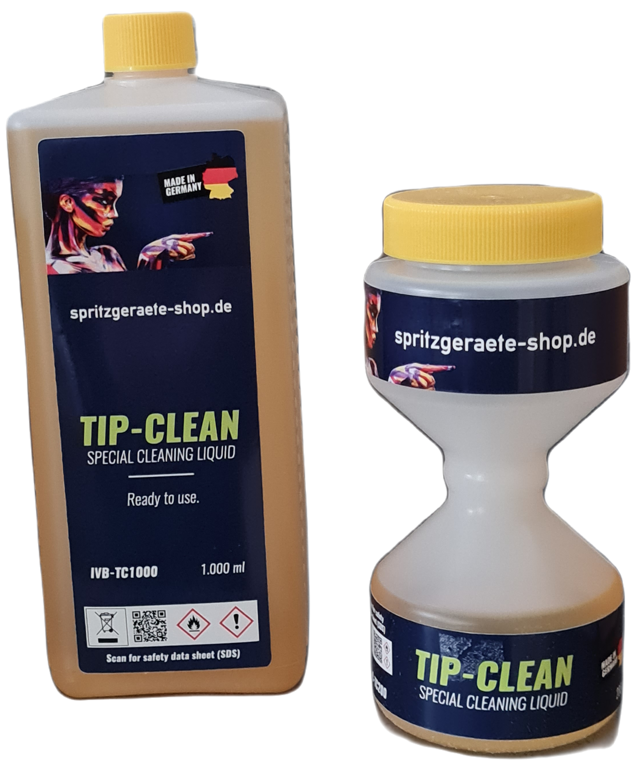 SPARSET - Tip-Clean Reinigungsbehälter + Nachfüllflasche 1 Liter Airless Düsenreiniger