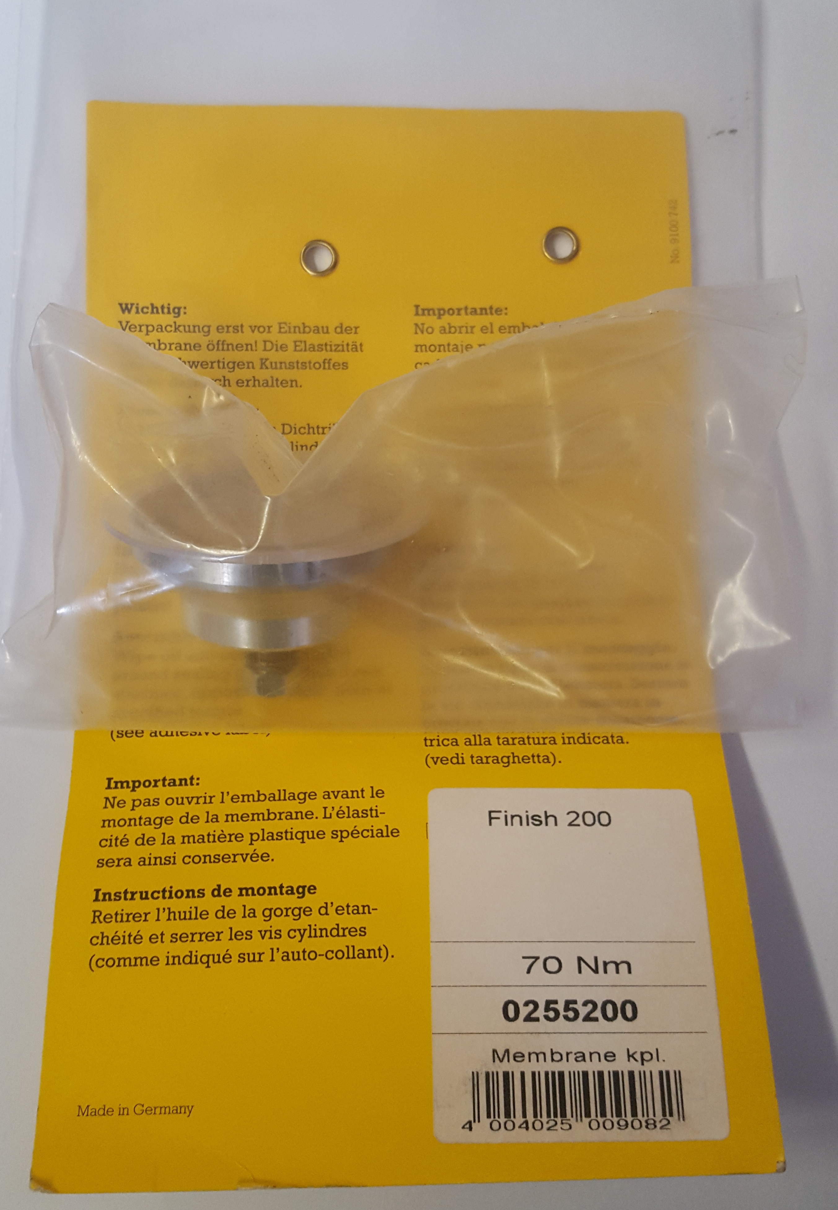 255200 Wagner Airless Membrane kpl. mit Hinweisschild Finish 200